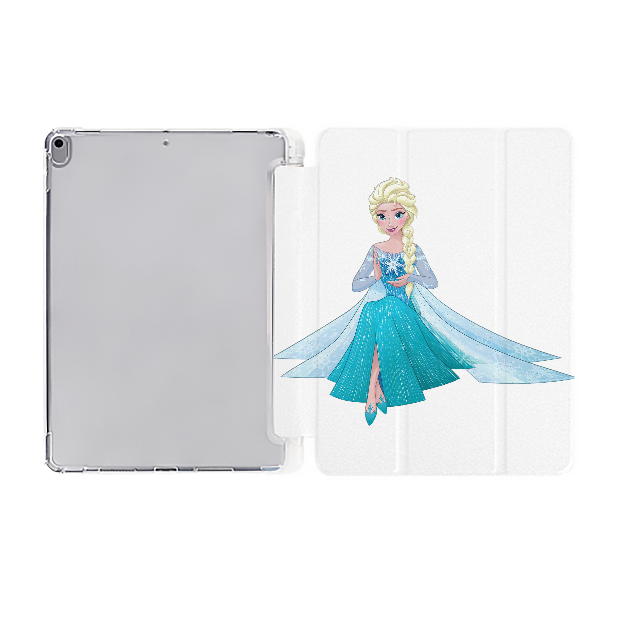 （画像用） アナと雪の女王 アンナ エルサ Frozen Anna Elsa IPad ケース ペン収納付き 三つ折りスタンド PUレザー×シリコン 対応機種9.5/10.5/10.9インチ